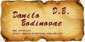 Danilo Bodinovac vizit kartica